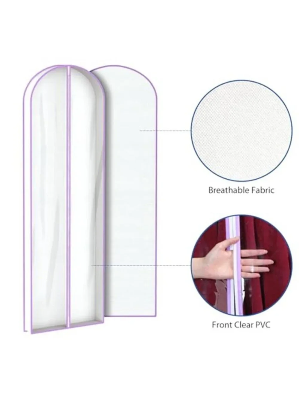 Clear Garment Bags Long Dress Storage Zipper Closet Hanging Clothes Cover